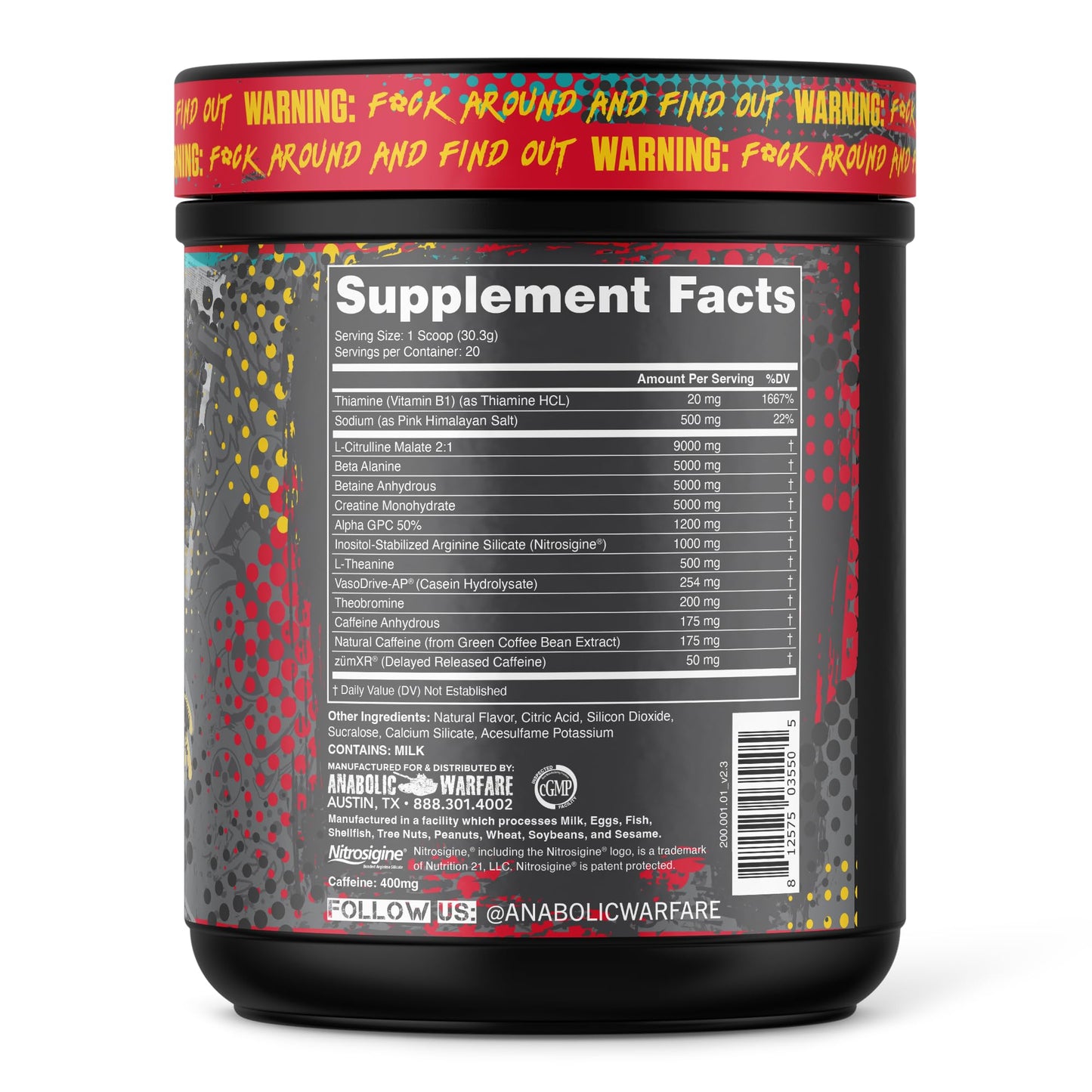 Anabolic Warfare Defcon1 High Stim, High-Intensity Pre-Workout Powder (Fruit Explosion, 20 Servings)