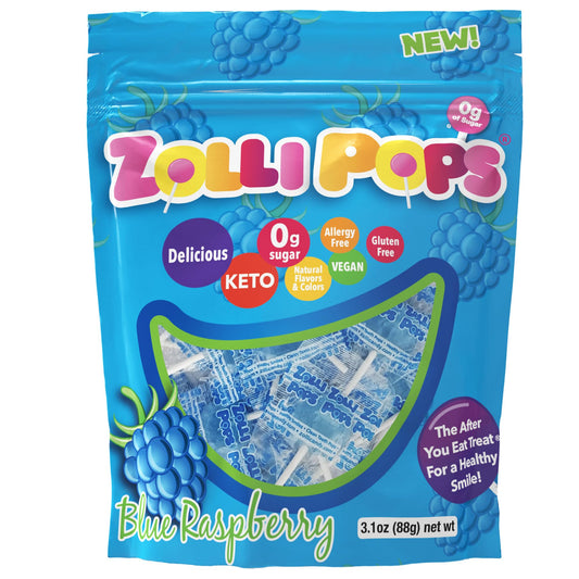 Zollipops Clean Teeth Lollipops Blue Raspberry 31 Ounce Pack of 1