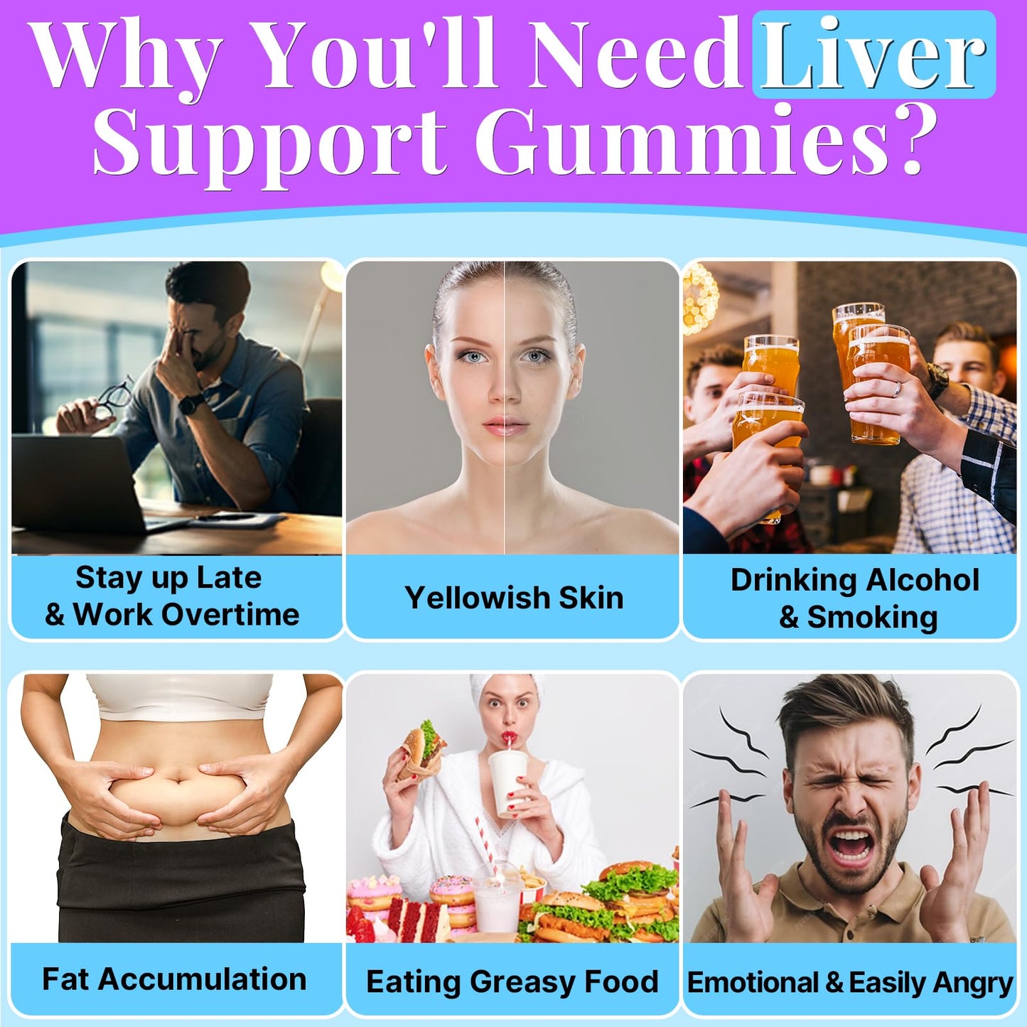 3000mg Liver Cleanse Detox & Repair Gummies | Milk Thistle 2000mg with Turmeric Dandelion Root & Artichoke for Liver Detox, Liver Support & Renew, Antioxidant, Gut, Skin - Fruit Flavor, 60 Gummies