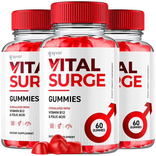 (3 Pack) Vital Surge Gummies, Vital Vita Surge Maximum Strength 1000MG Advanced Supplement Gummies, VitalSurge Mens Detox Supplement, Vitasurge Gomitas with Delicious Natural Ingredients (180 Gummies)
