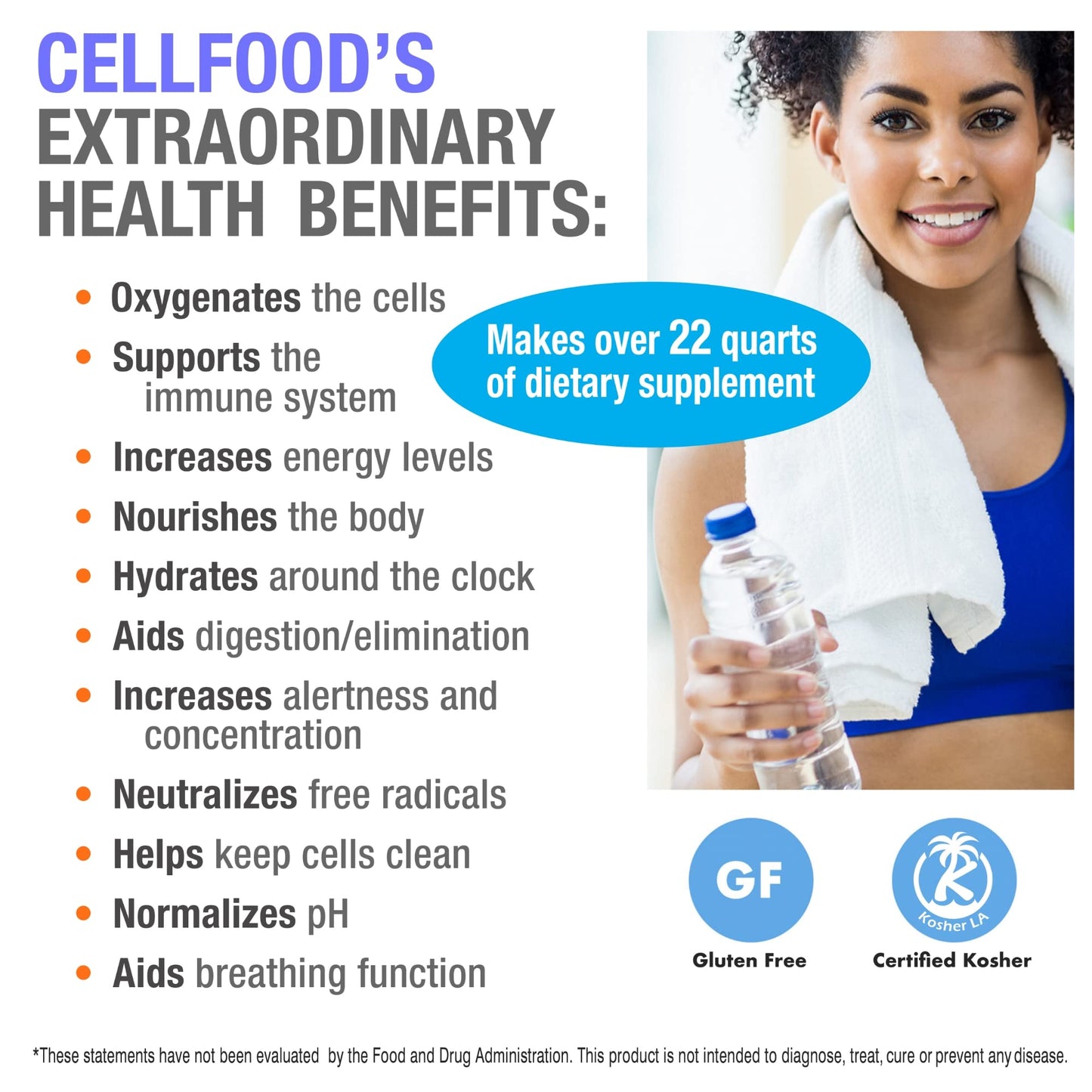Cellfood Oxygen Boost - 1 fl oz, 10 Pack - Liquid Oxygen Supplement for Lymphatic Drainage, Altitude Sickness, Jet Lag, Fatigue, Headaches, Hangovers & Energy - Gluten Free, Cert. Kosher