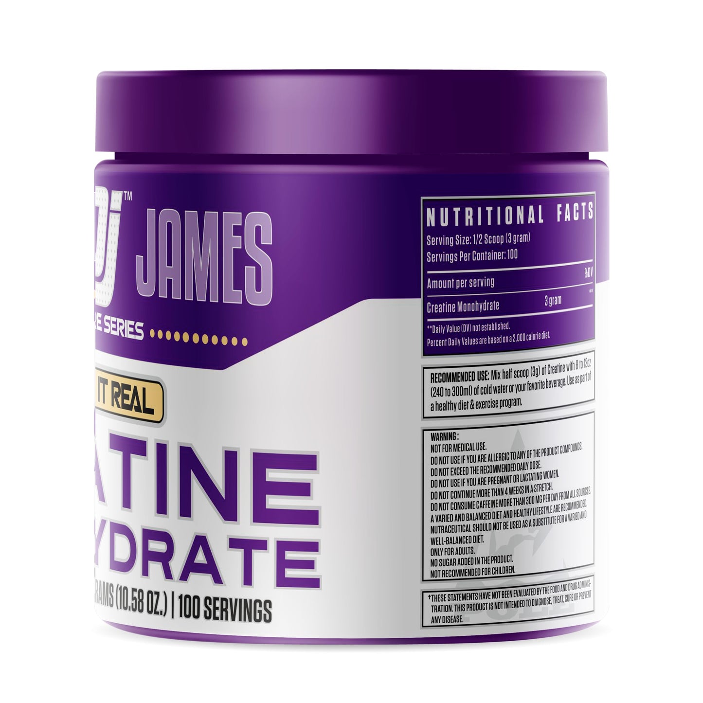 DENNIS JAMES Signature Series Creatine Monohydrate | 300g | 100 Servings | Premium Micronized Creatine for Strength, Muscle Growth & Recovery