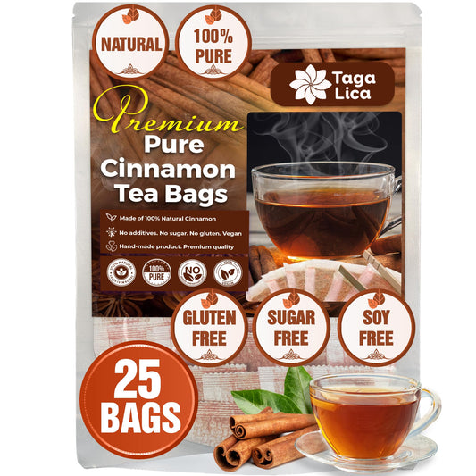 Tagalica 25 Cinnamon Tea Bags 100 Natural  Pure from Cinnamon Sticks Cinnamon Herbal Tea Cinnamon Stick Herbal Spice Tea No Sugar No Caffeine No Gluten Vegan