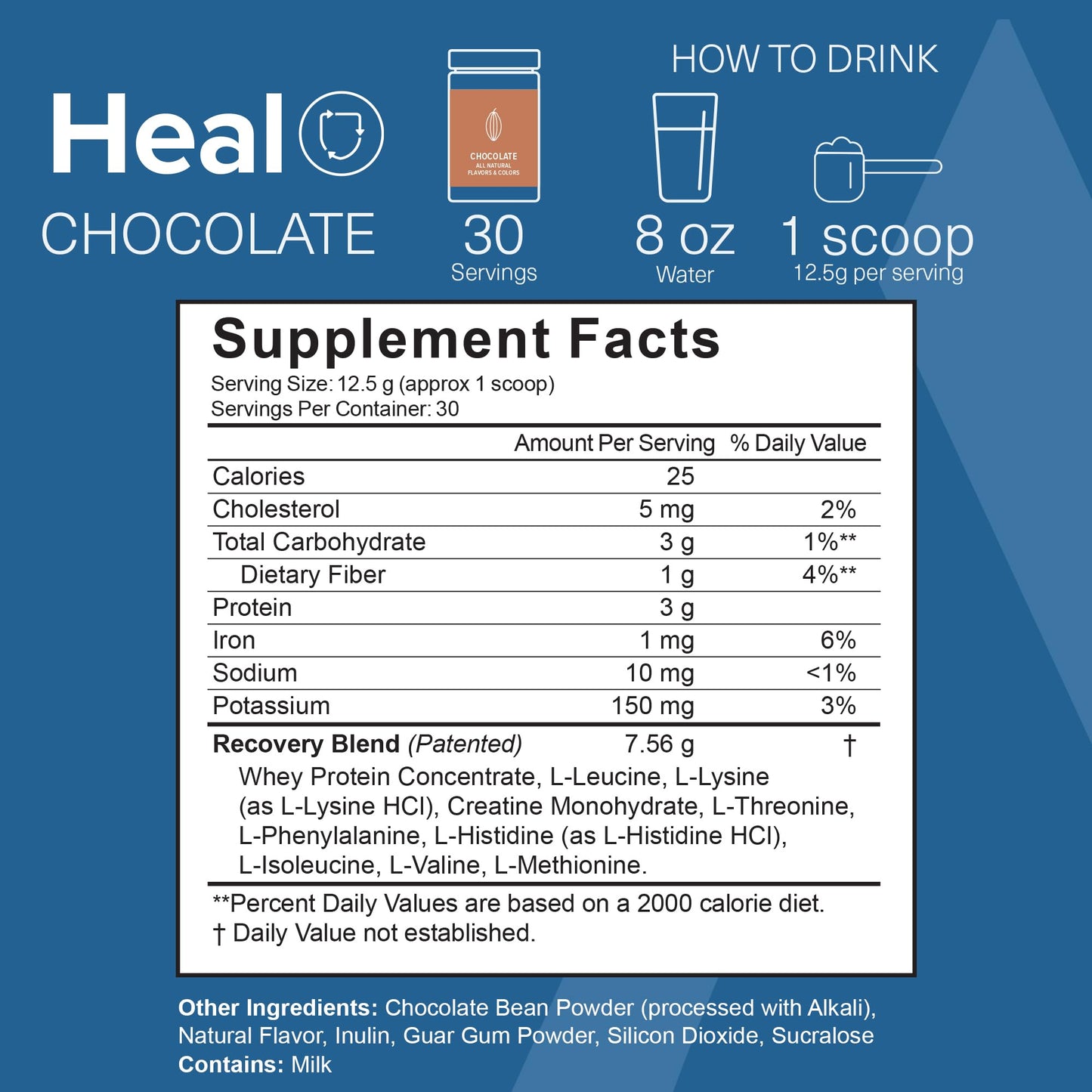 The Amino Co. - Heal - Post Workout Recovery Drink with Pure Eaa Amino Acid Formula - Creatine Monohydrate Powder for Efficient Muscle Repair, Vegan, and Keto-Friendly with Chocolate Flavor - 13.23oz.