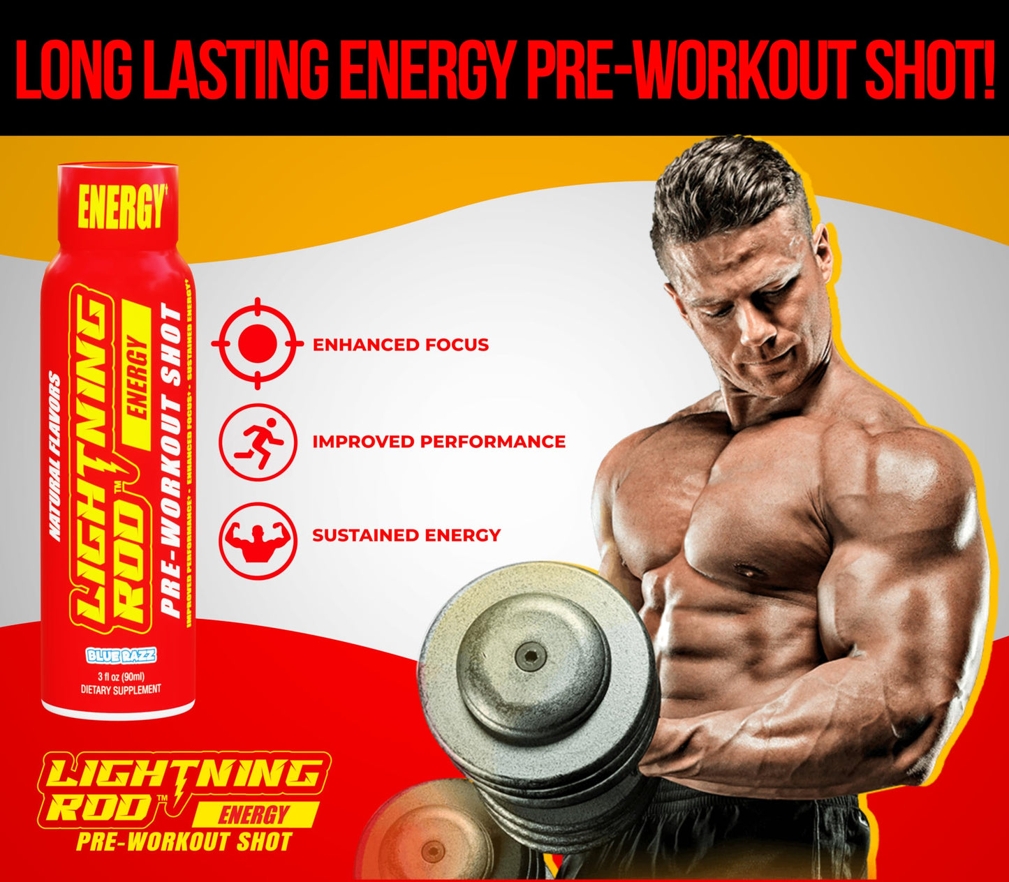 Throttle Burst Lightning Rod Pre-Workout Energy Shot (24)