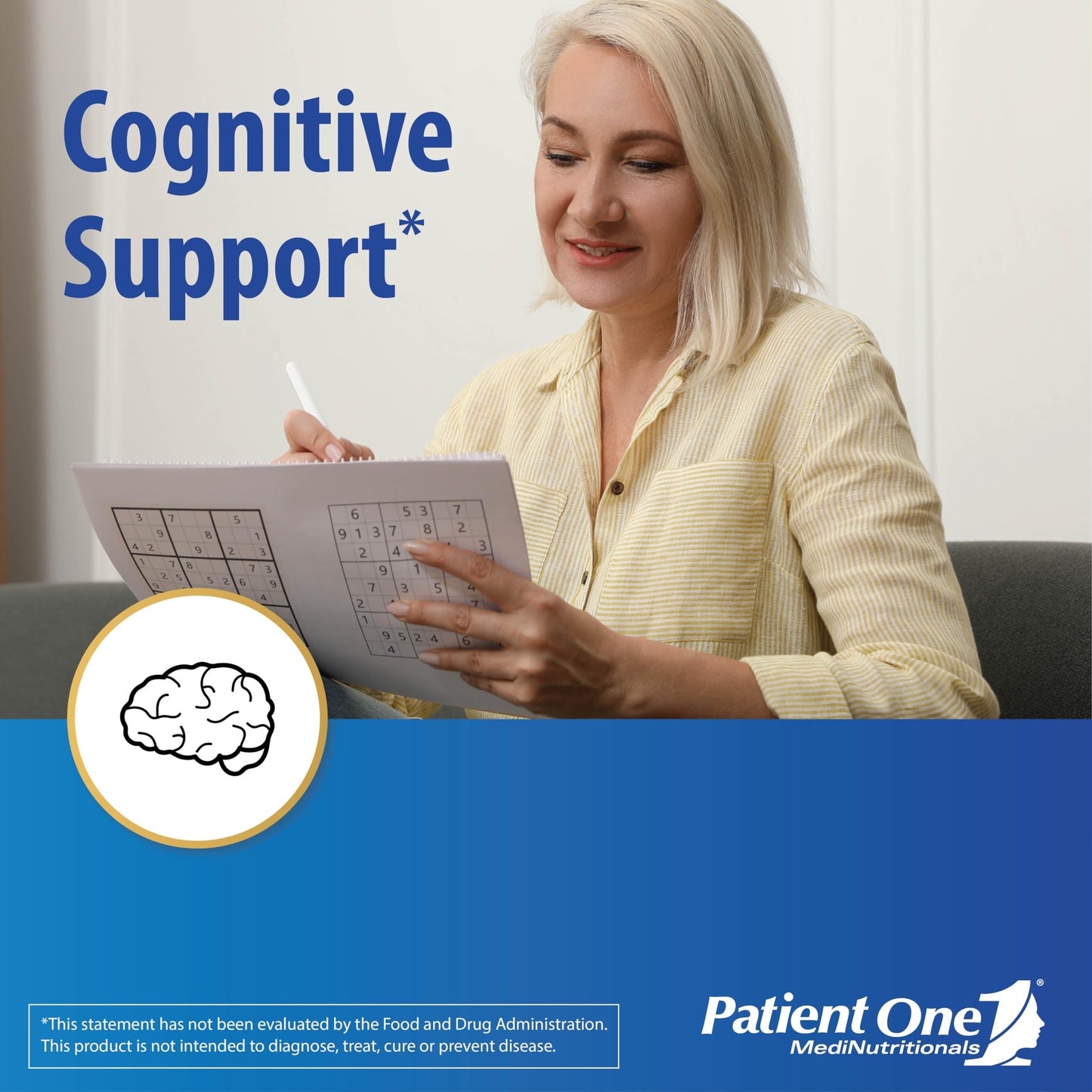 Patient One NeuroOne | Supplement to Support Memory, Cognition, Mood and Focus* | with Citicoline, Acetyl-L-Carnitine, Gingko and More | 60 Capsules