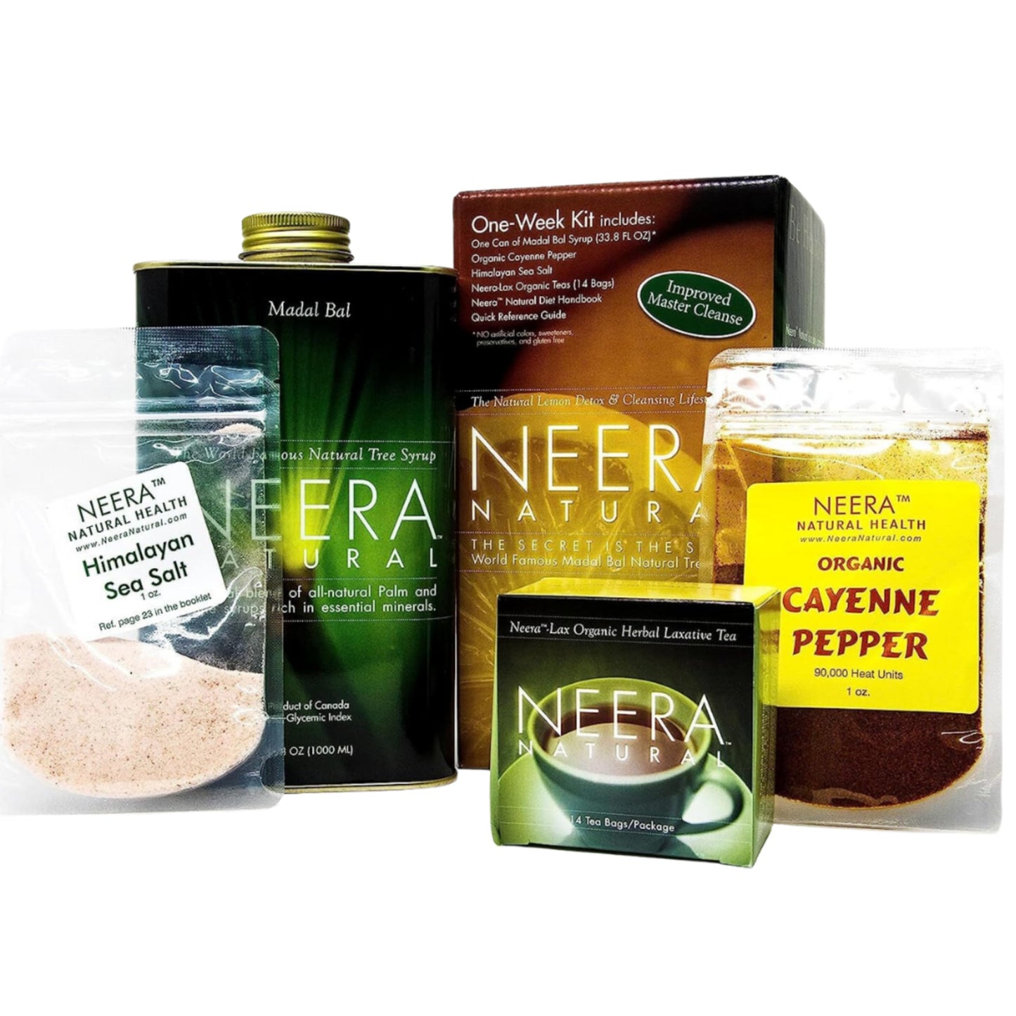 Neera Natural Family A Pack Master Cleanse Diet - 7 Day Cleanse Colon Cleanser & Detox Master Cleanse Lemon Cayenne Maple Detox Metabolism Booster & Detox Cleanse, 6 One Week Detox Kits