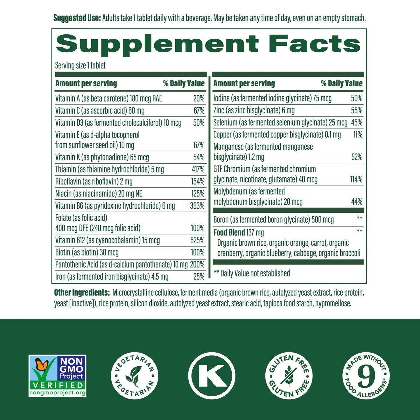 MegaFood One Daily Multivitamin - Multivitamin for Women and Men - with Real Food - Immune Support Supplement - Vitamin C & Vitamin B - Bone Health - Energy Metabolism - Vegetarian, Non-GMO - 180 Tabs