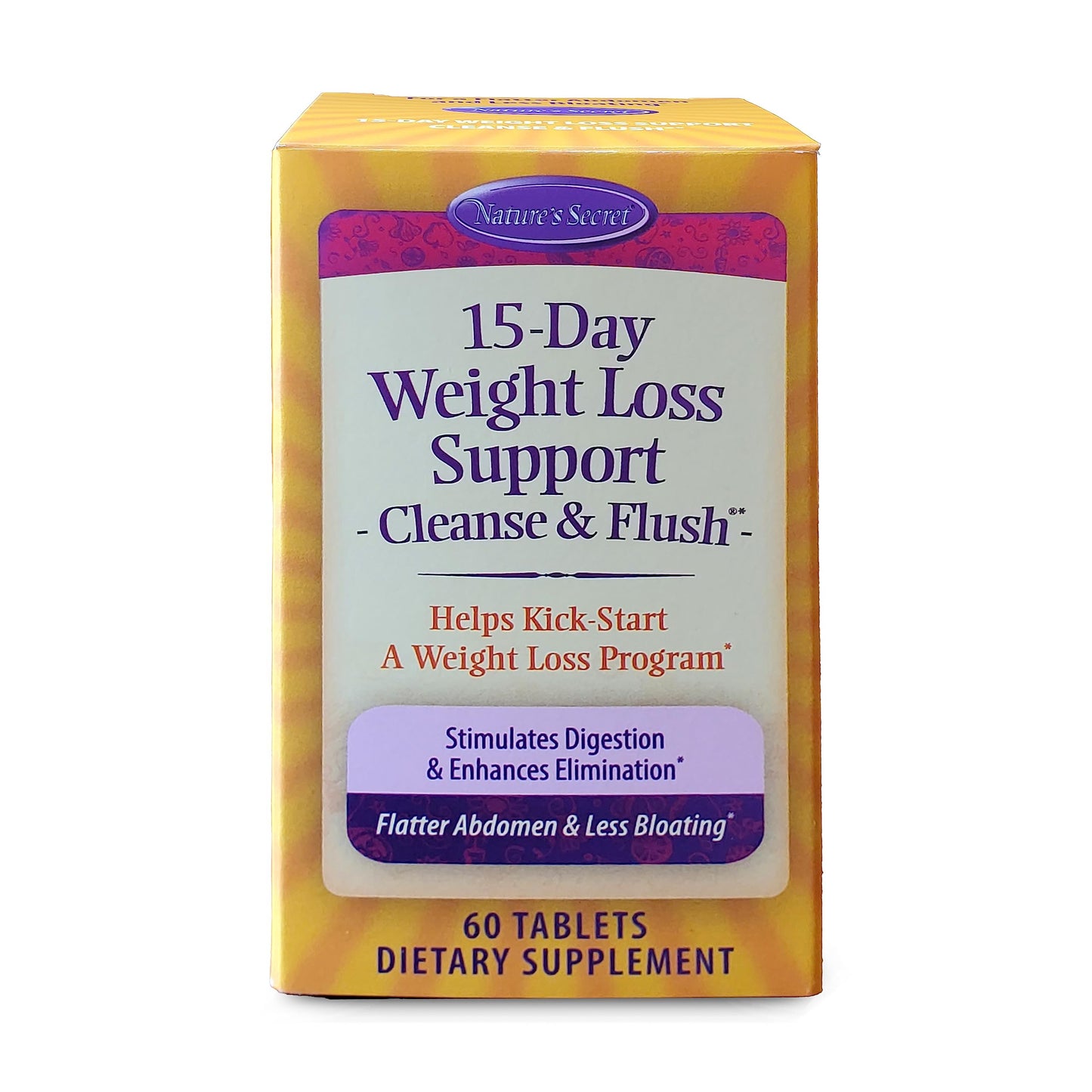 Nature's Secret 15-Day Weight Loss Support & Natural Energy Boost - Cleanse & Flush Stimulates Digestion, Enhances Toxin Elimination & Reduced Bloating with Healing Herbs & Probiotics - 60 Tablets