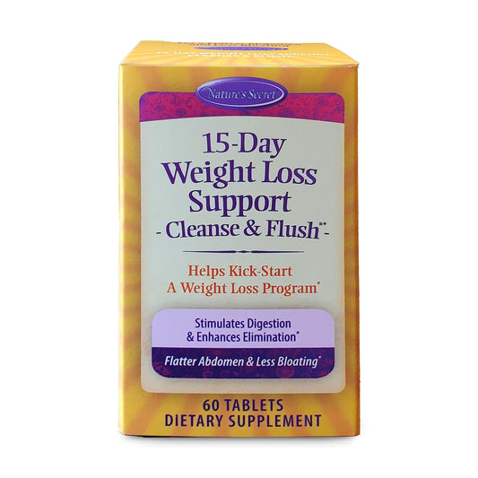 Nature's Secret 15-Day Weight Loss Support & Natural Energy Boost - Cleanse & Flush Stimulates Digestion, Enhances Toxin Elimination & Reduced Bloating with Healing Herbs & Probiotics - 60 Tablets
