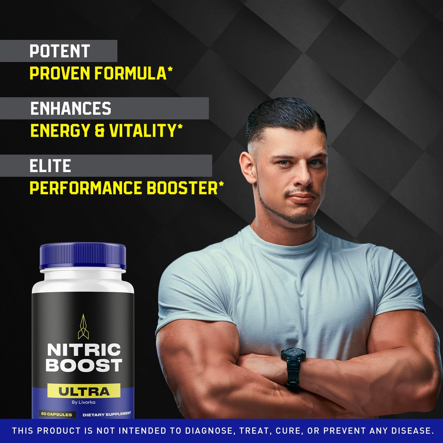 (3 Pack) Nitric Boost Ultra, Nitric Boost Ultra Powder Now in Capsules, NitricBoost Ultra Advanced Formula, Nitric Boost Ultra Max, Nitric Boost Reviews 180 Capsules for 3 Months