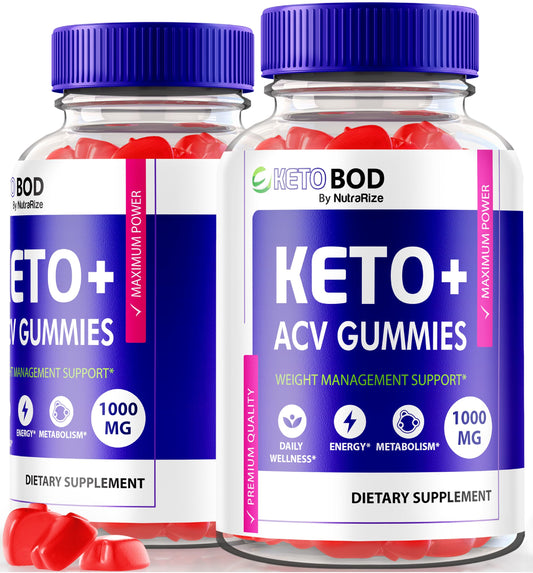 (2 Pack) KetoBod Keto ACV Gummies, Premium Keto BOD Weight Loss ACV Gummie, Keto+ACV Gummy, All Natural Apple Cider Vinegar 1000MG, Official Keto Body Gomitas Reviews (120 Gummies)