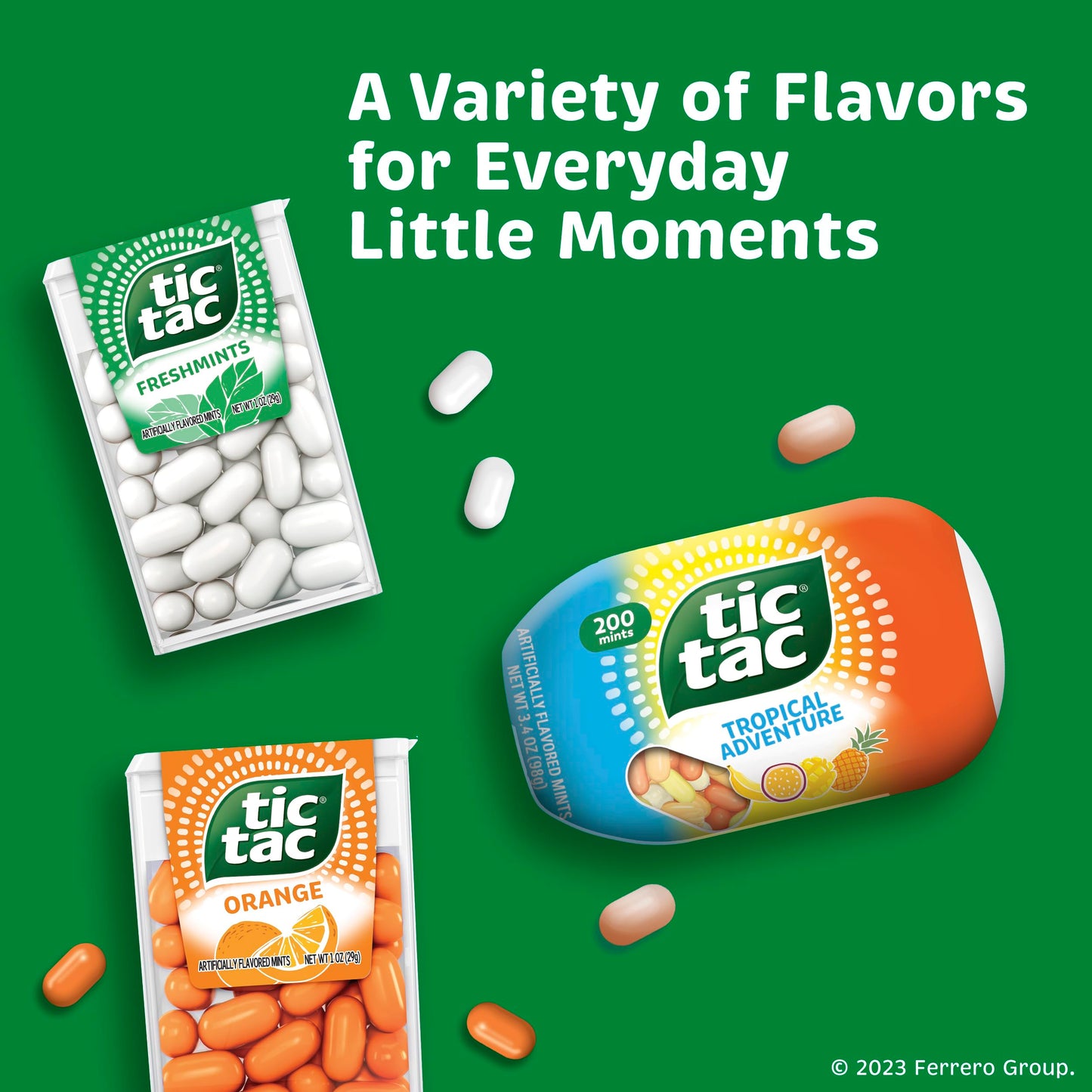 Tic Tac Freshmint Breath Mints 4 Count OnTheGo Refreshment Bottle Pack 34 Oz Each