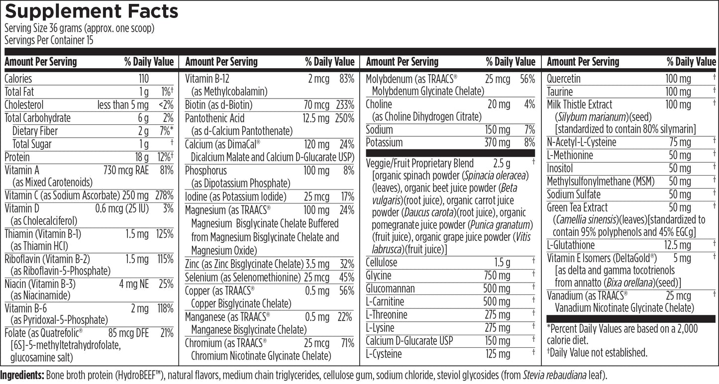 Designs for Health PaleoCleanse Plus - Detox Powder with 18g Bone Broth Protein, Antioxidant Herbs, Vitamins + Minerals - Smoothie Shake Drink Mix, Strawberry-Vanilla Flavor (15 Servings / 540g)