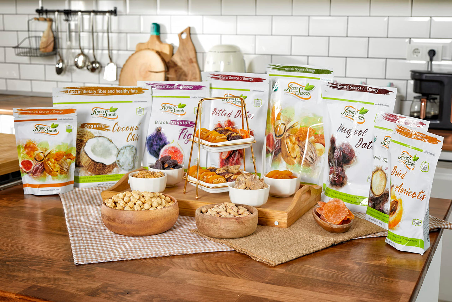 Anna and Sarah Organic Medjool Dates 5 Pound Bag No Sugar Added Natural Dried Dates in Resealable Bag 5 Lbs