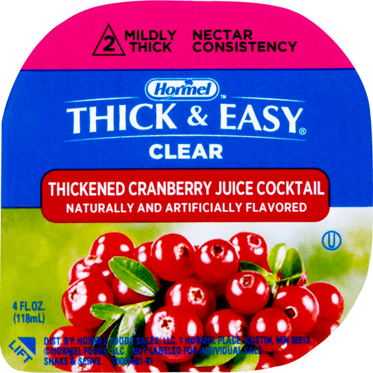 Thick  Easy Clear Thickened Cranberry Juice Cocktail Nectar Consistency 4 Ounce