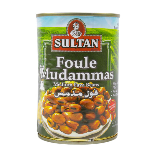 Sultan Brand Foule Mudammas Medium Fava Beans High in Dietary Fiber No Fat No Cholesterol 1480oz