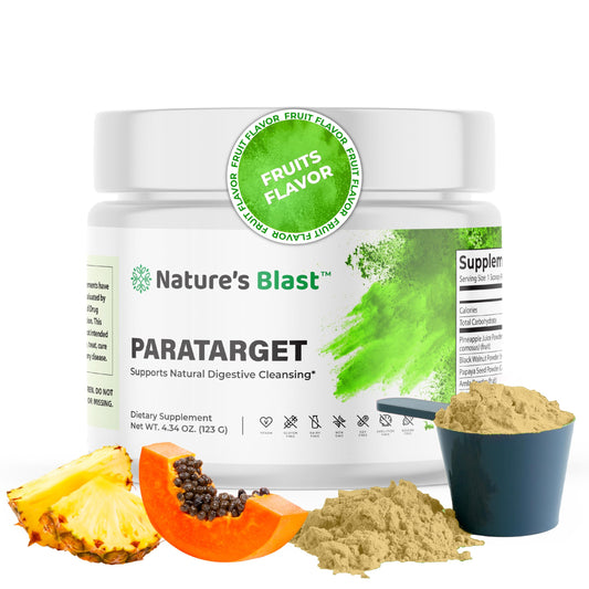 NATURES BLAST ParaTarget - Gut Cleanse Powder Supplement - Intestinal Gut Health Formula with Black Walnut, Wormwood, Turmeric & More - Natural Wellness Supplements for Women & Men - 30 Servings