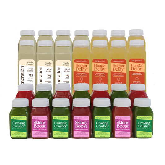 Raw Generation Higher Protein Intermittent Fasting Fuel Pack - Weekly Fasting Drink Kit with Vital Electrolytes & Supplementation to Improve Success | 3-Steps to Improve Digestion & Reduce Cravings