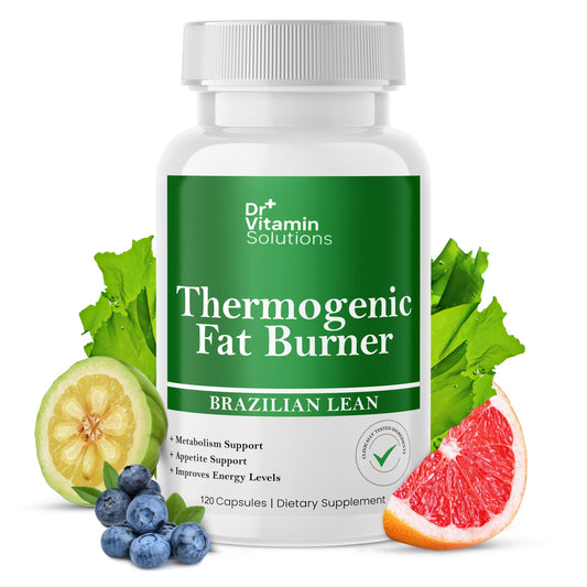 DR VITAMIN SOLUTIONS Thermogenic Fat Burner Brazilian Lean, Weight Loss Vitamins, Waist Trimmer & Supplements for Bloating (1 Bottle, 120 Capsules)