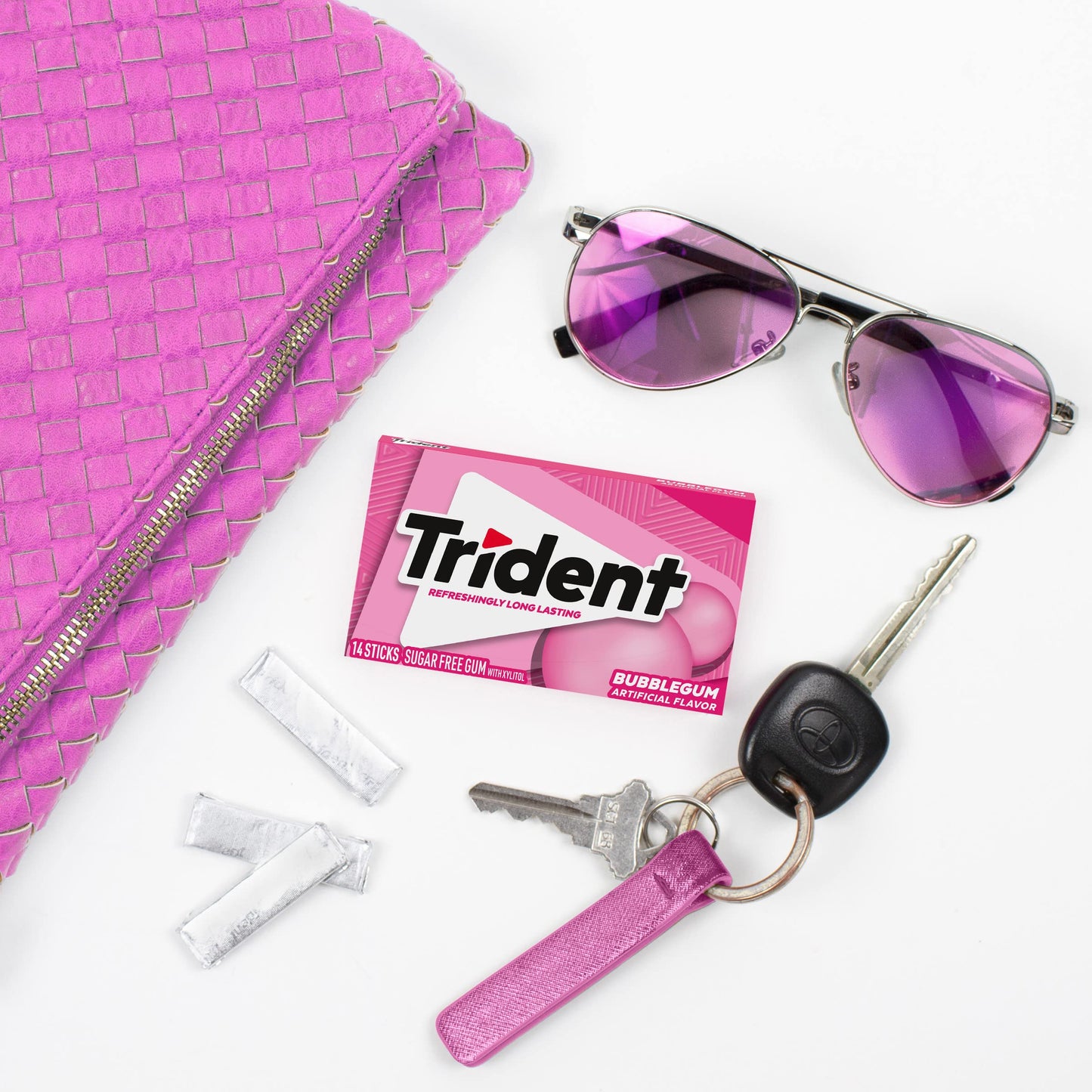 Trident Bubblegum Sugar Free Gum 12 Packs of 14 Pieces 168 Total Pieces
