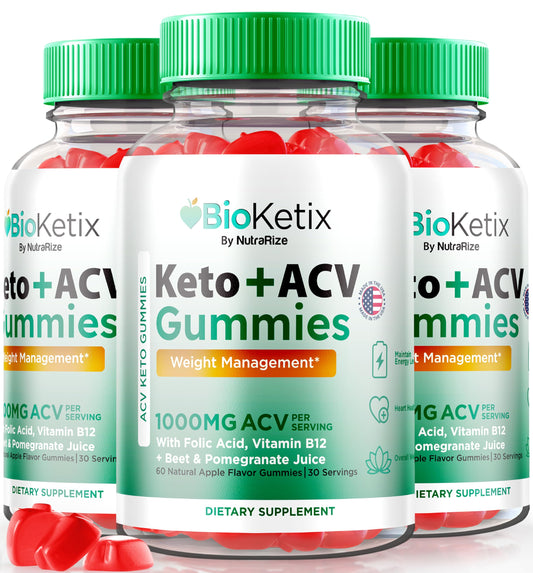 NutraRize (Pack of 3 Bioketix Keto+ACV Gummies, All Natural Apple Cider Vinegar 1000 MG, Keto+ACV Supplement, Wellness Gummy, Gomitas Review (180 Gummies)