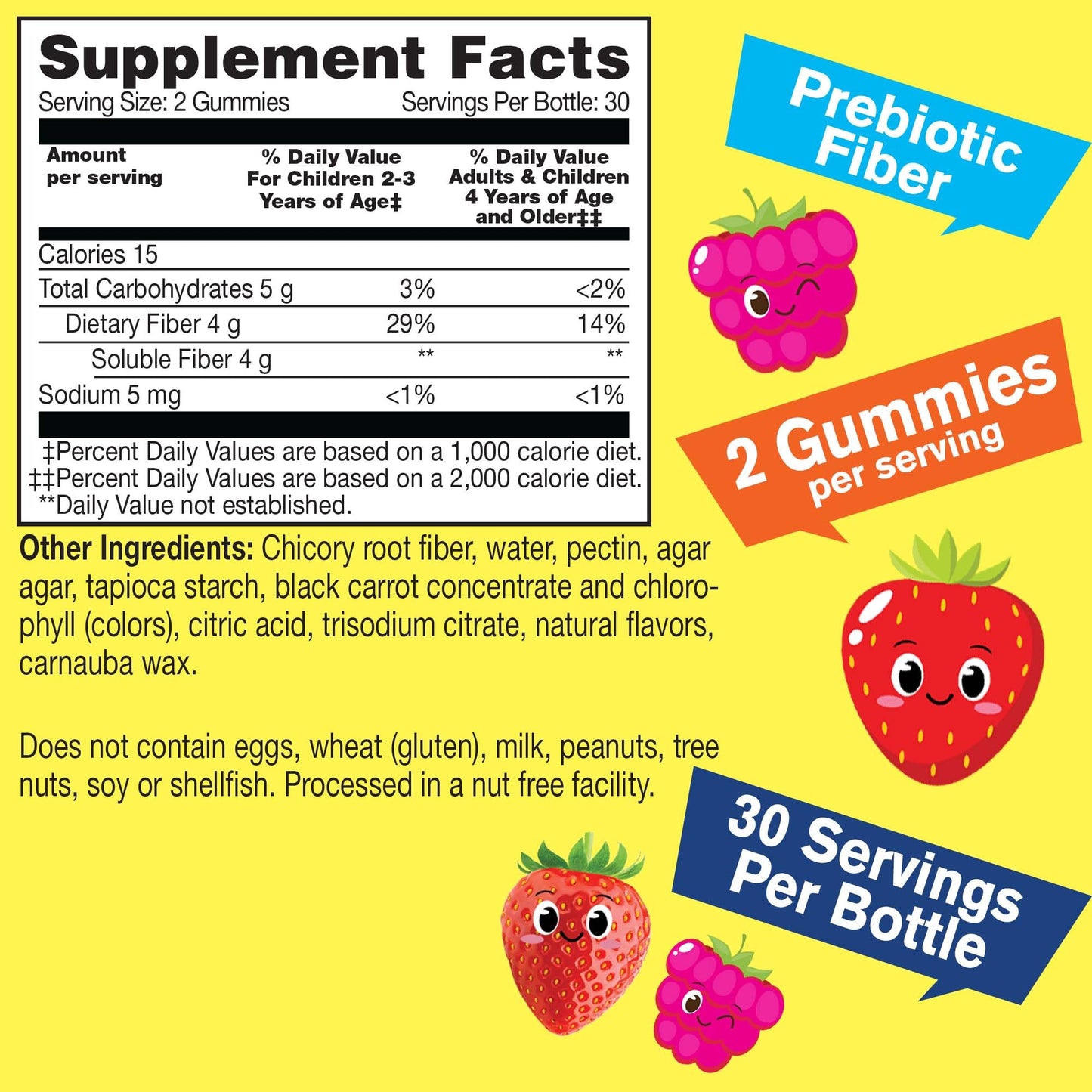WellYeah Sugar Free Fiber Gummies for Kids (4g)| Digestive Supprt |Prebiotic Fiber Supplement | 60 Count