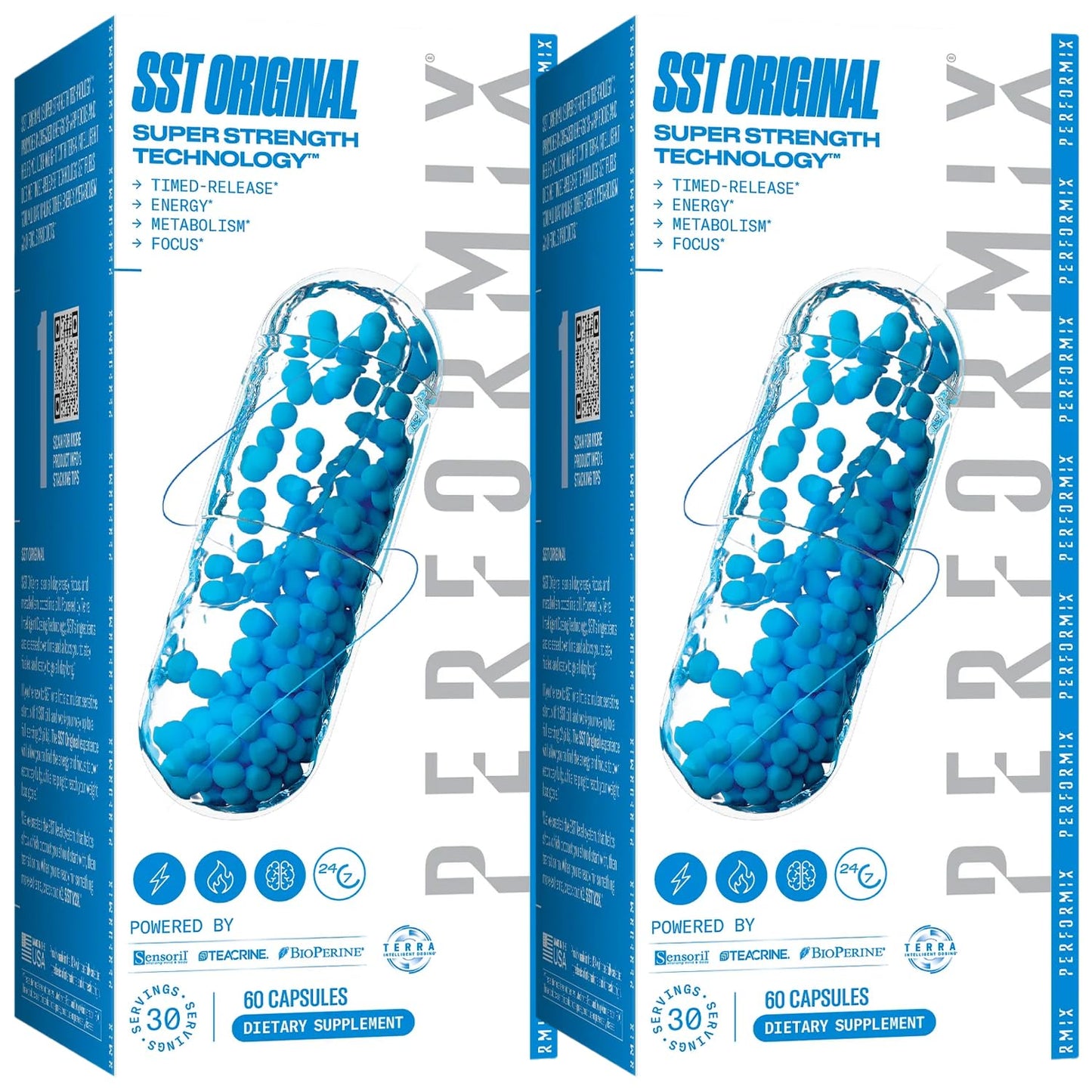 PERFORMIX - SST Original - Pre-Workout, 250 mg Caffeine, 120 Capsules - Energy Supplements, No Crash, Fitness Goals, Nootropic - Timed-Release for All Day Focus, Mood & Energy Boost - Men & Women