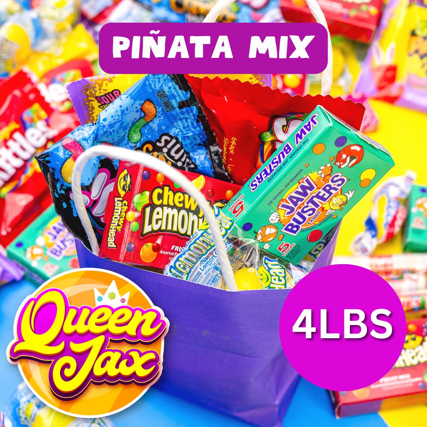 Pinata Candy Mix Assorted Candy Variety Pack  4 lb  Bulk Candy Individually Wrapped  Piñata Candy  Sour Candy Bubble Gum Fruity Candy Chewy Candy  Christmas Candy Bulk Individually Wrapped