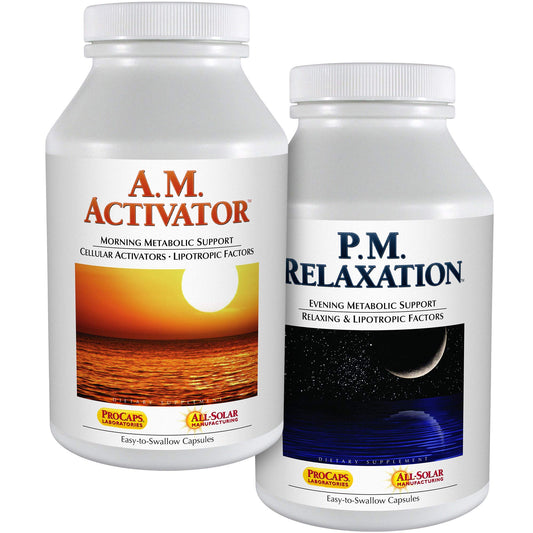 ANDREW LESSMAN A.M. Activator and P.M. Relaxation Kit 30 Capsules of Each - A.M. Activator Promotes Energy and Fat Metabolism While P.M. Relaxation Encourages a Restful Night's Sleep