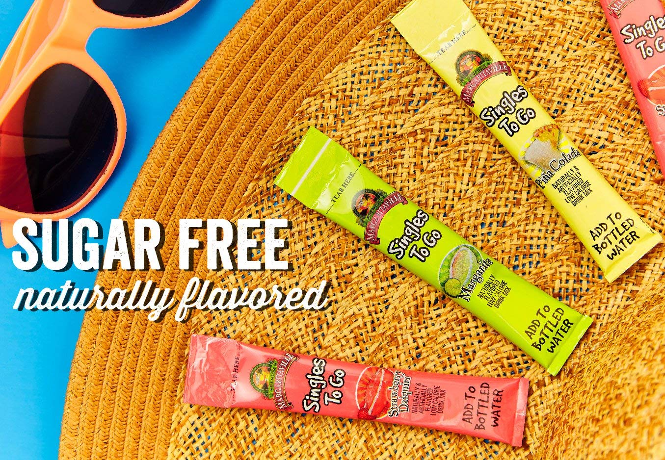 Margaritaville Singles To Go Water Drink Mix  Margarita Flavored NonAlcoholic Powder Sticks 6 Packets Each Pack of 6