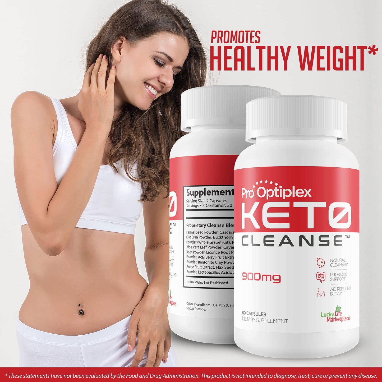 Pro Optiplex Keto Cleanse - Cleanse & Detox Naturally - Herbal Keto Cleanse with Probiotics - Help Flush Waste & Toxins - Full Body Cleanse & Colon Cleanse - Support Reduced Bloating