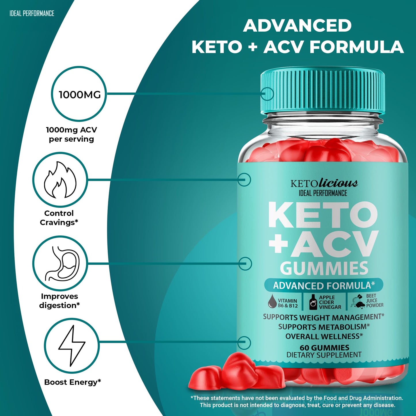 Ketolicious Keto ACV Gummies, Ketolicious ACV-Keto Gummies 1000MG - Extra Strength, Ketolicious All Natural Apple Cider Vinegar, Vitamin B12, Pomegranate, KetoLicious ACV Gummy Reviews (2 Pack)