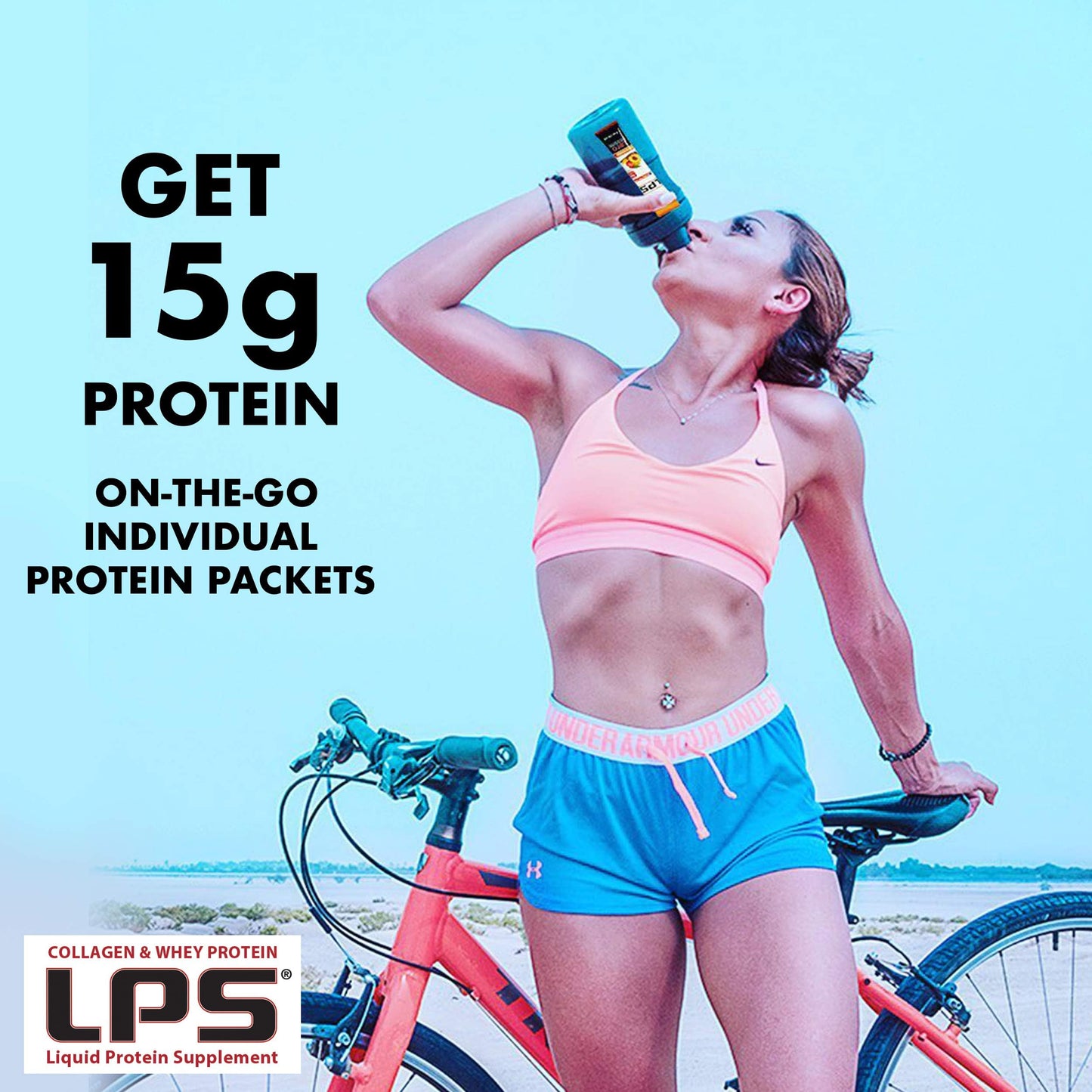 Nutritional Designs LPS Liquid Collagen & Whey Protein Supplement - Sugar-Free Non-GMO Drink - Promotes Healthy Skin & Hair for Men & Women (Peach Mango)