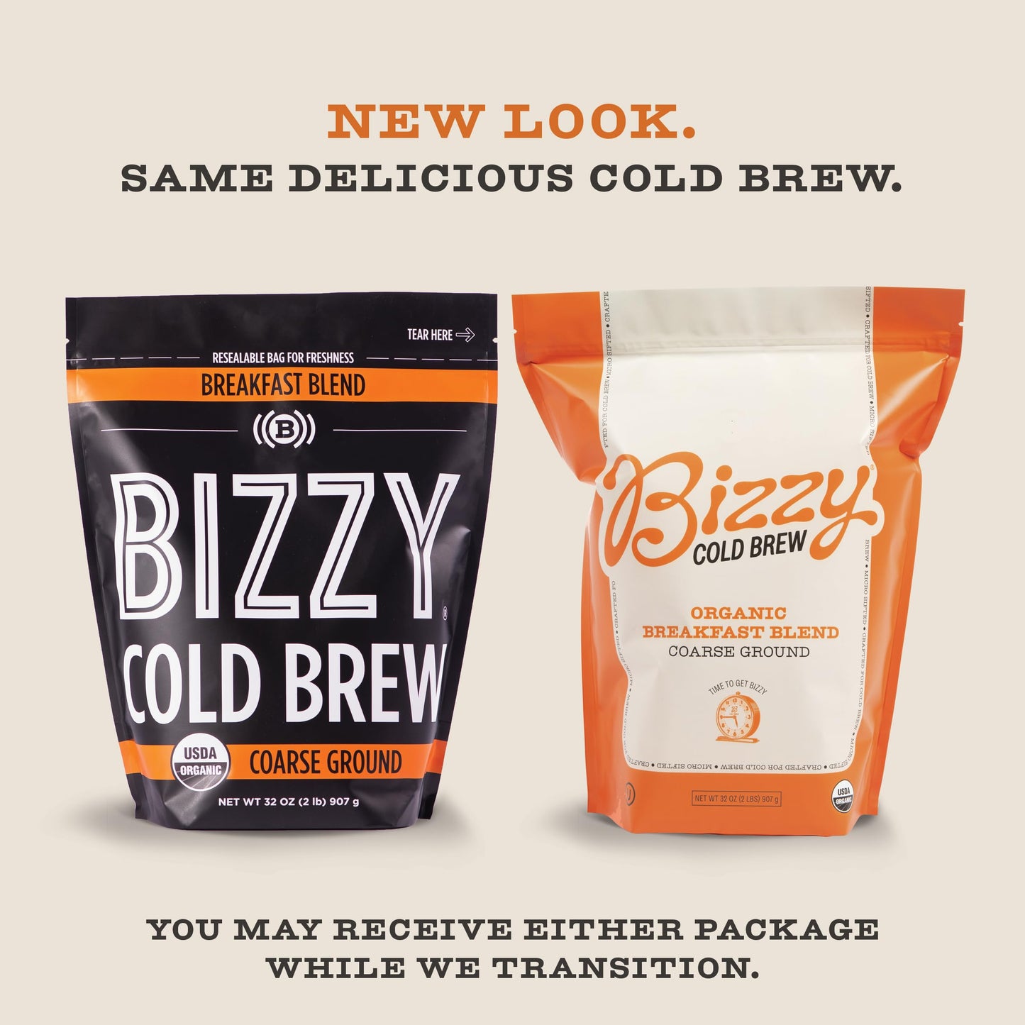 Bizzy Organic Cold Brew Coffee  Breakfast Blend  Coarse Ground Coffee  MediumLight Roast  Micro Sifted  Specialty Grade  100 Arabica  2 LB