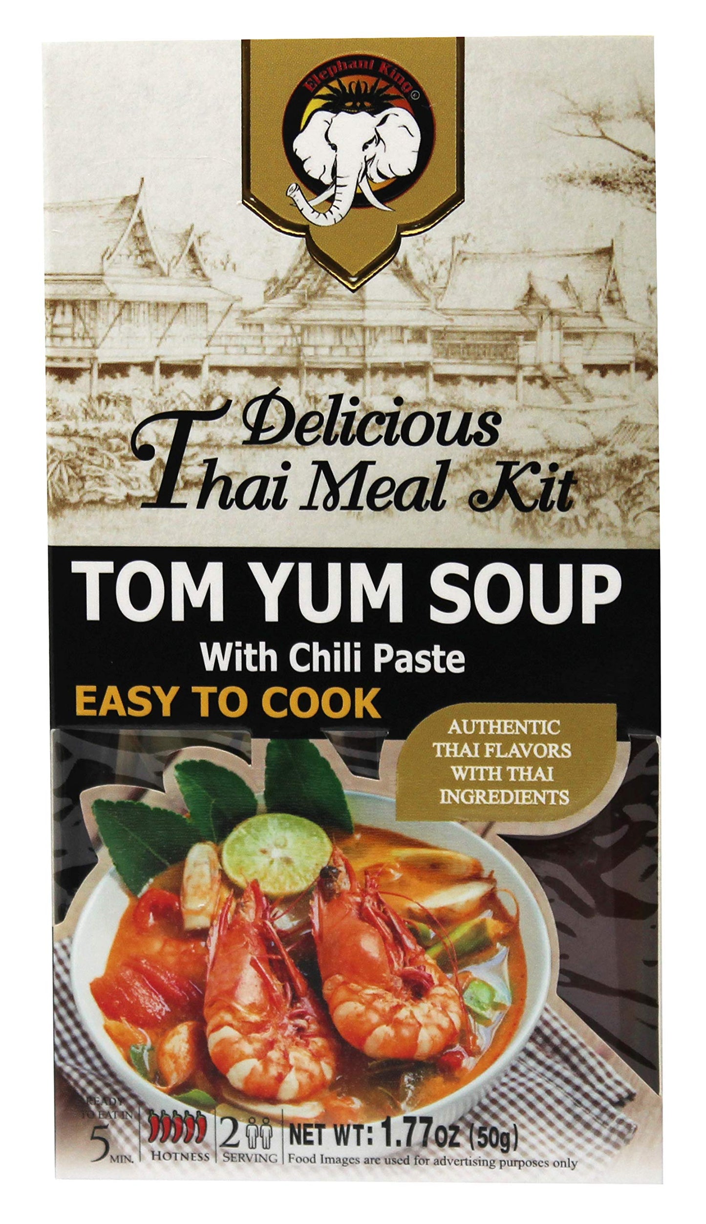 Elephant King Tom Yum Soup 6 servings 50 Gram Pack of 6