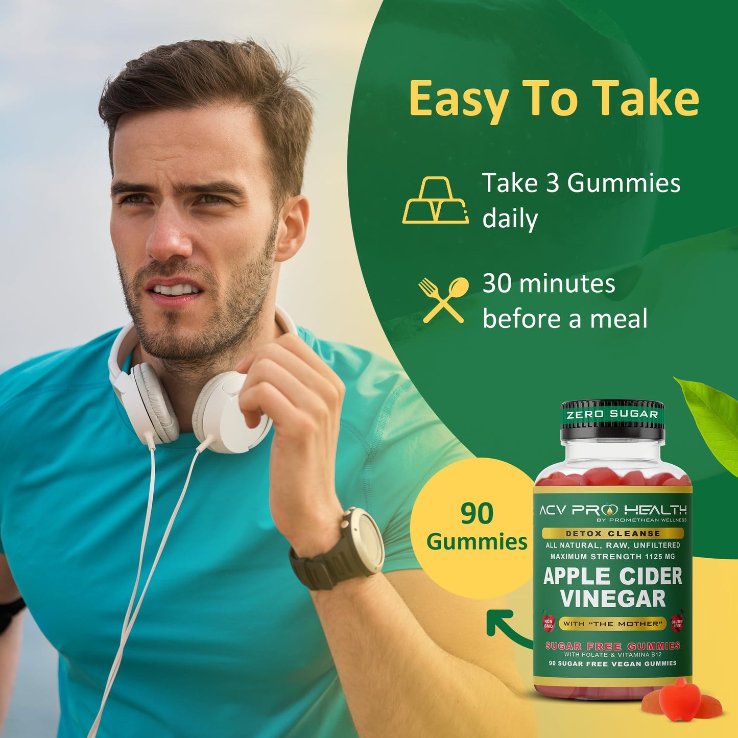 2-Pack Apple Cider Vinegar Gummies Sugar Free - ACV with Sugar Makes No Sense! Low Carb Advanced Keto Acv Gummies Keto Gummy Detox Cleanse Golo
