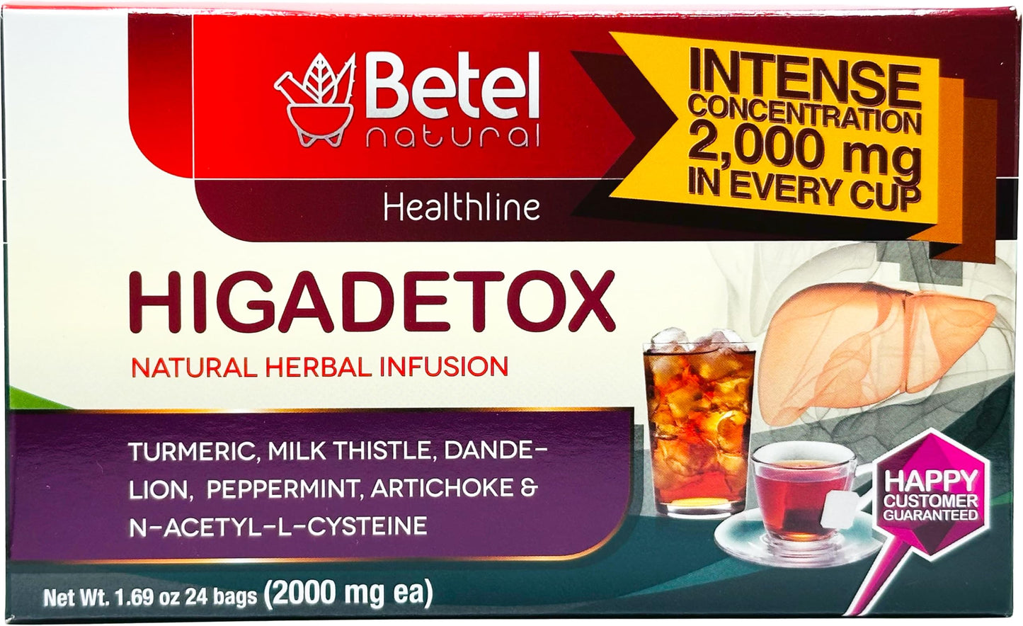 Higadetox Tea by Betel Natural - Healthy Liver Detox - 24 Tea Bags