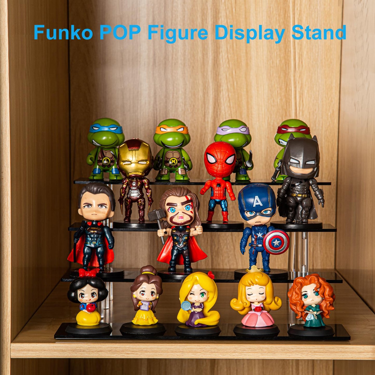 HENABLE 4 Tier Perfume Organizer Stand, Acrylic Risers Display Stands, Display Risers, Perfume Shelf Dessert Display for Party, Figure Stand Funko POP Shelves, Black Cupcake Stand Holder