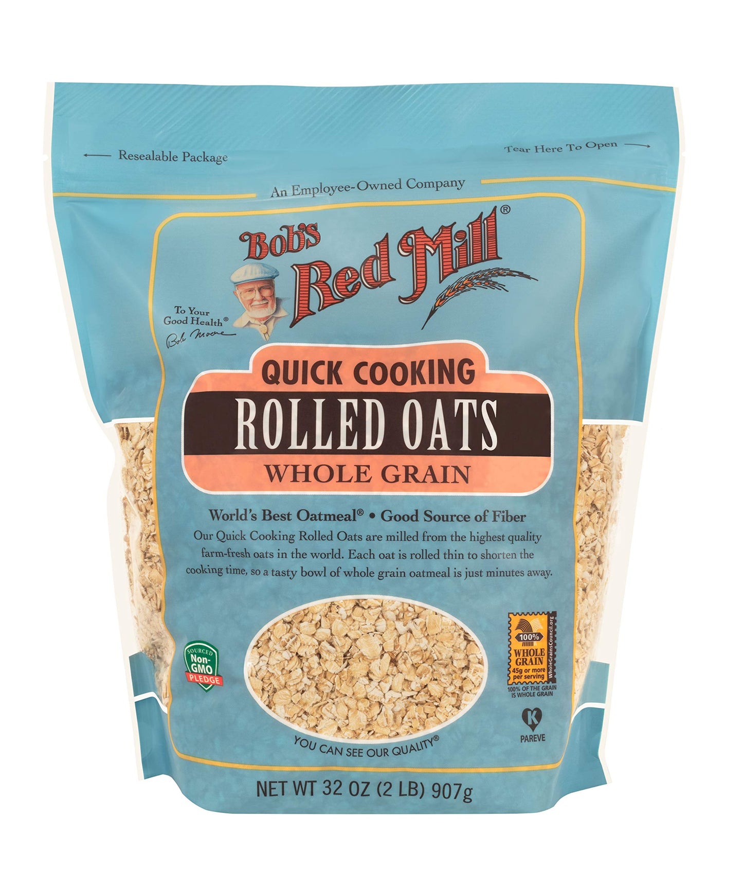 Bobs Red Mill Quick Cooking Rolled Oats 32ounce Pack of 4