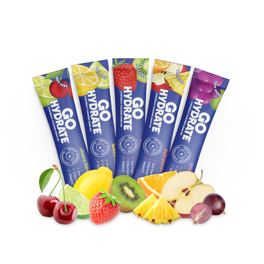 GoHydrate Instant Hydration Powder Packets - Low Sodium Electrolytes Drink Mix - Natural Hydration Support, Sugar Free Electrolyte Flavored Powder Drink with Vitamin D, 30 Packs, Variety Pack