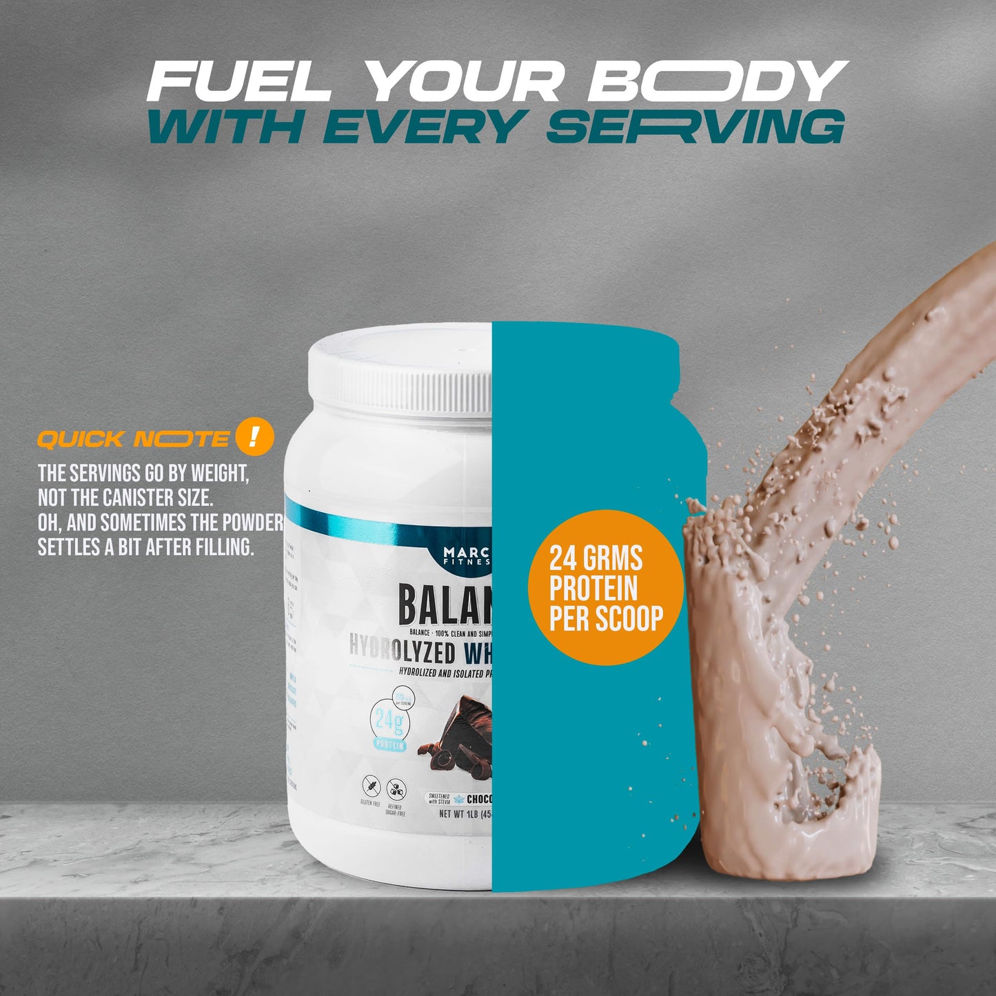 MARCE FITNESS Hydrolyzed Whey Protein byMarceFitness Chocolate Flavor 1 Pound