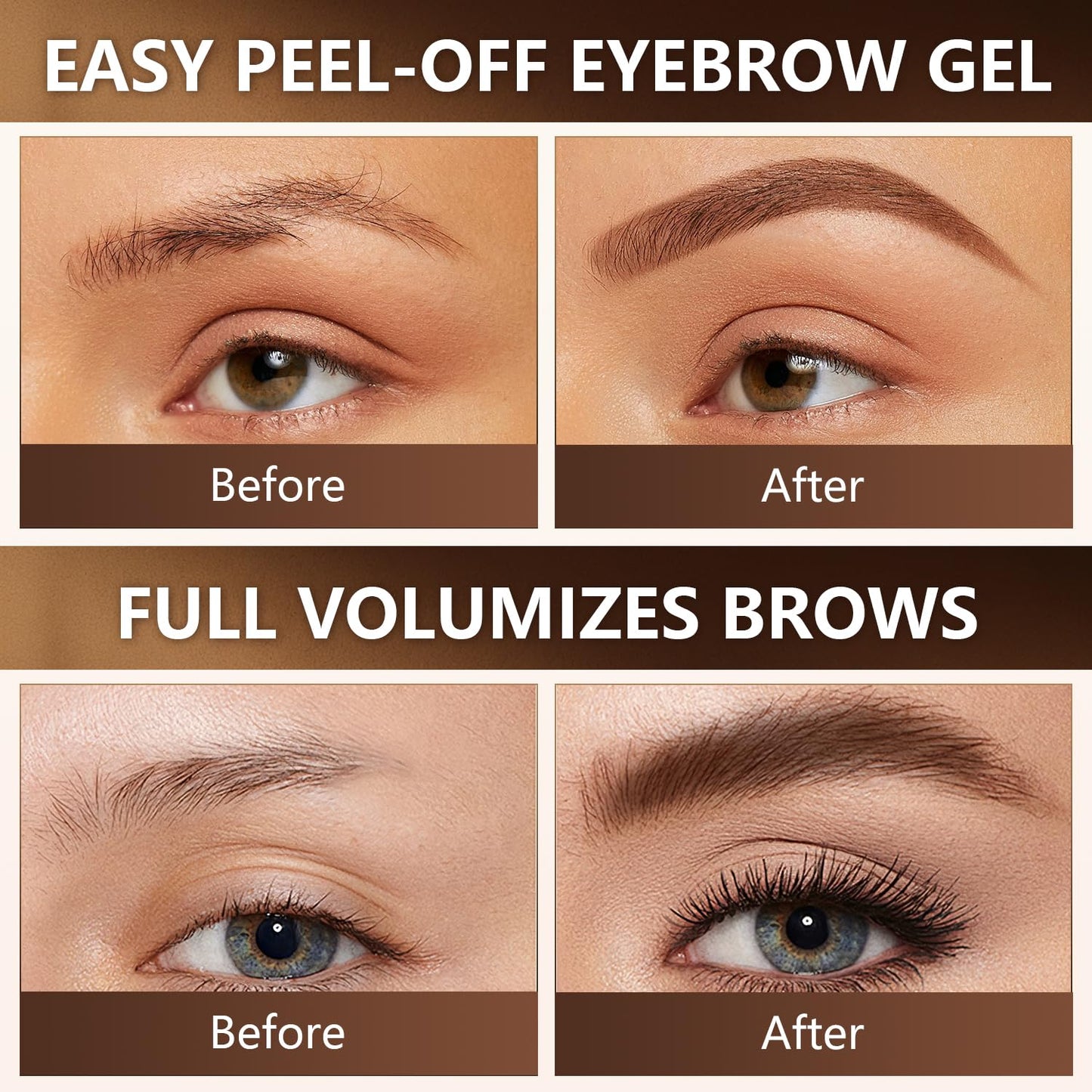 Peel-Off Eyebrow Tinting Gel, Tattoo Easy Peel Off Eyebrow Gel, Waterproof, Long-lasting, Smudge-proof, Transfer-proof Brow Stain (01# Brown)