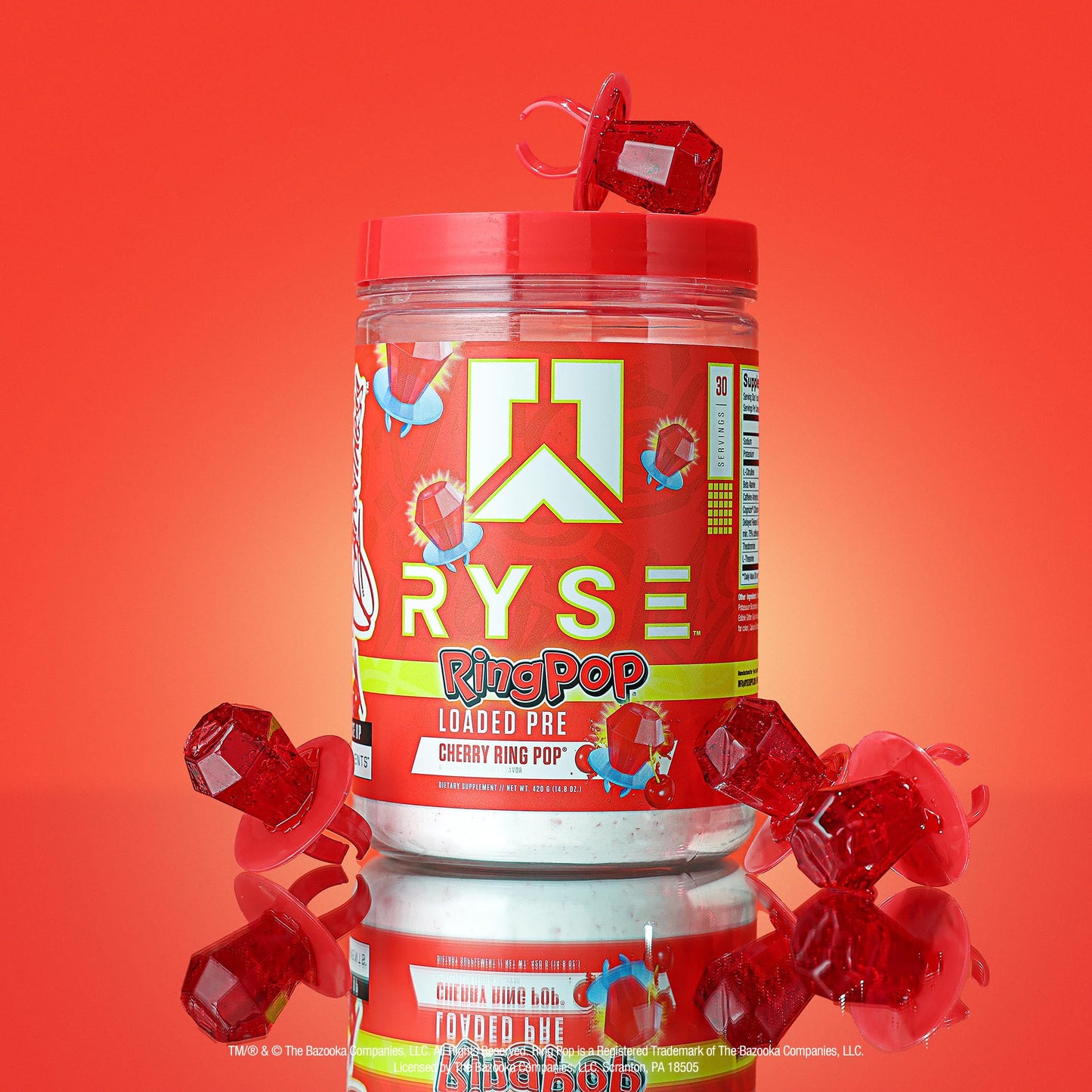 Ryse Loaded Pre Workout Powder Supplement for Men & Women | Pumps, Energy, Focus | Beta Alanine + Citrulline | 390mg Caffeine | 30 Servings (Ring Pop Cherry)