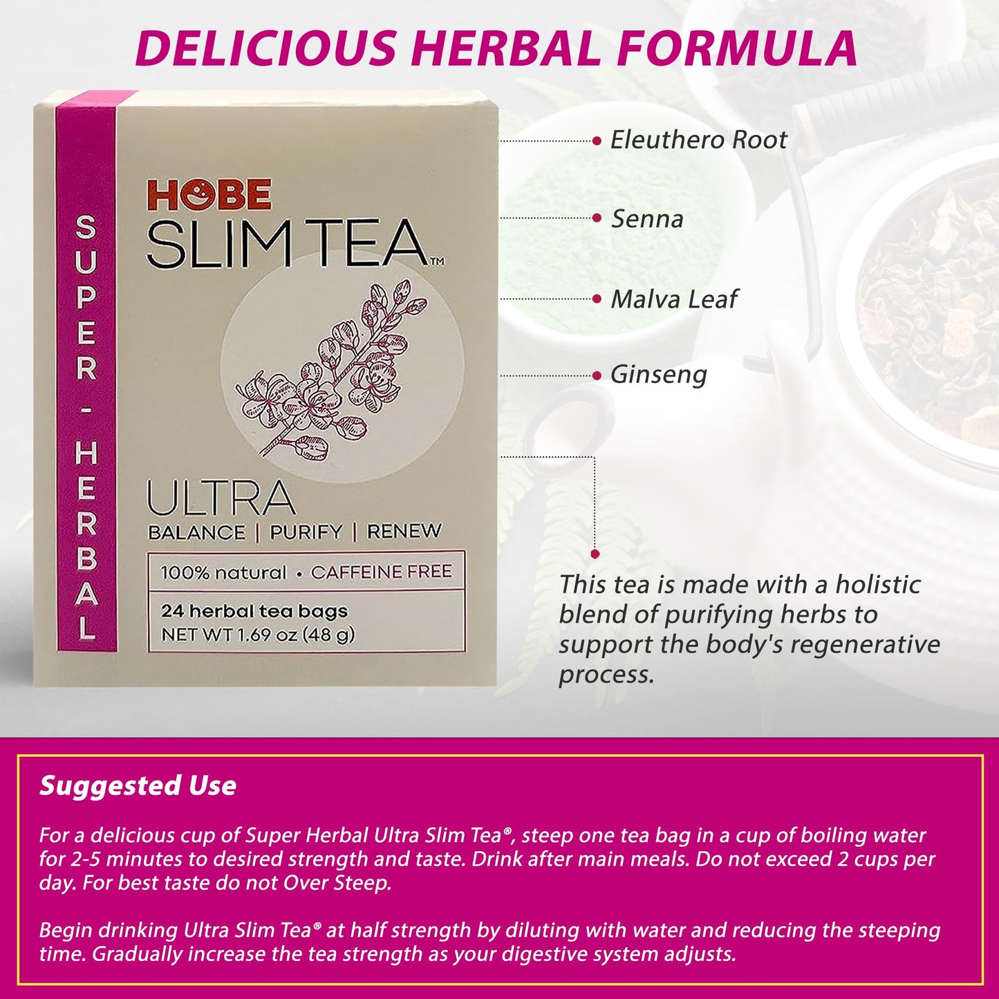 Hobe Labs Super Herbal Tea  24 Bags