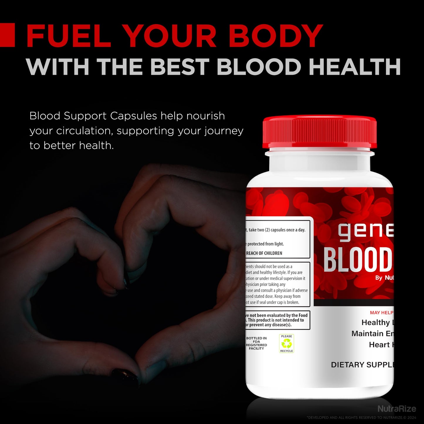 Genesis Blood Clean Capsules - Official Formula To Support Detox & Cleanse, Natural Support for Wellbeing, Premium Genesis Health Blood Clean Pills, GenesisBloodClean Pastillas (60 Capsules)