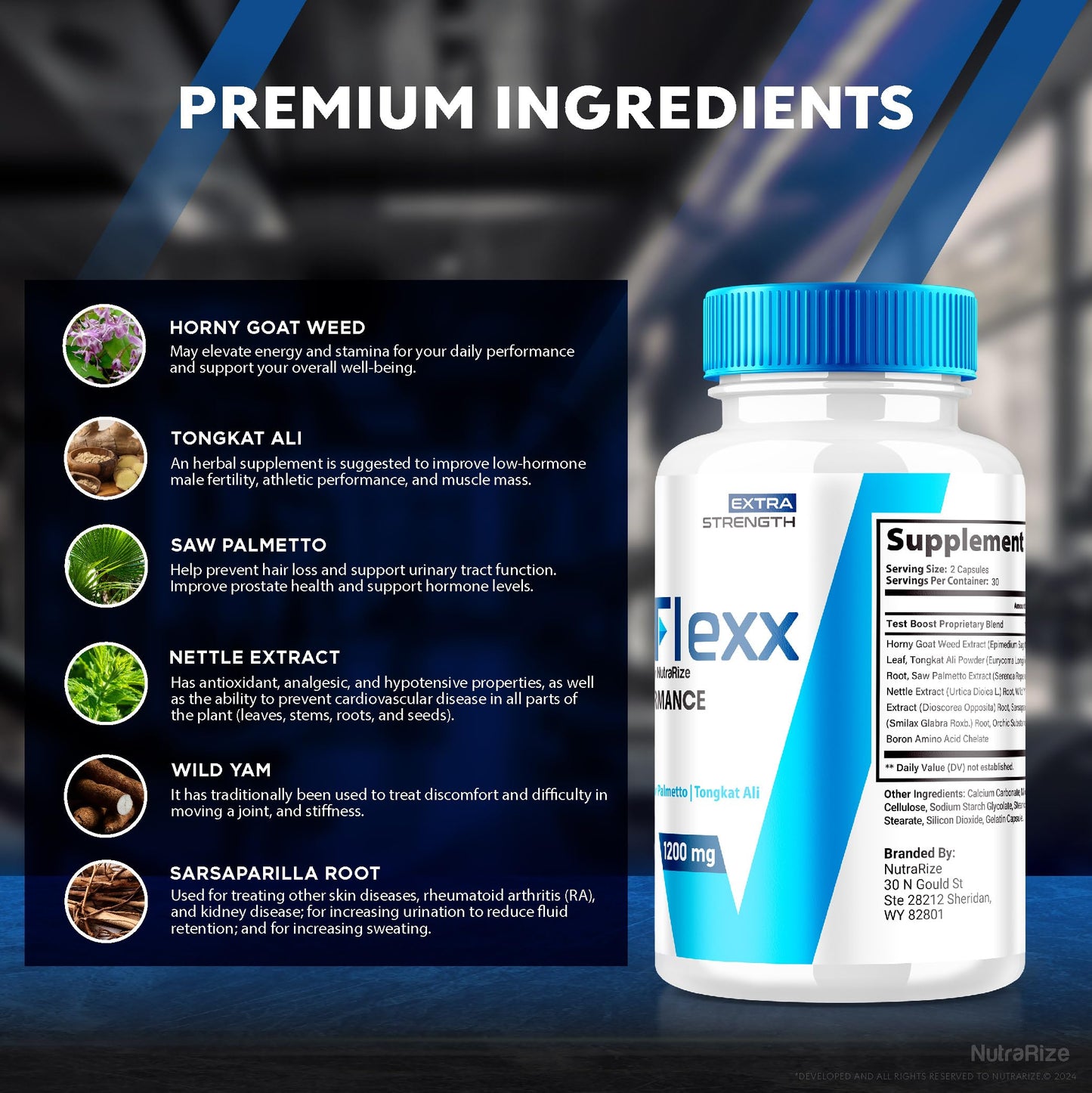 NutraRize ViraFlexx Pro Capsules for Men, Male Performance Support 500mg, All Natural Dietary Supplement to Support Overall Health, Vira Flexx Reviews (60 Capsules)