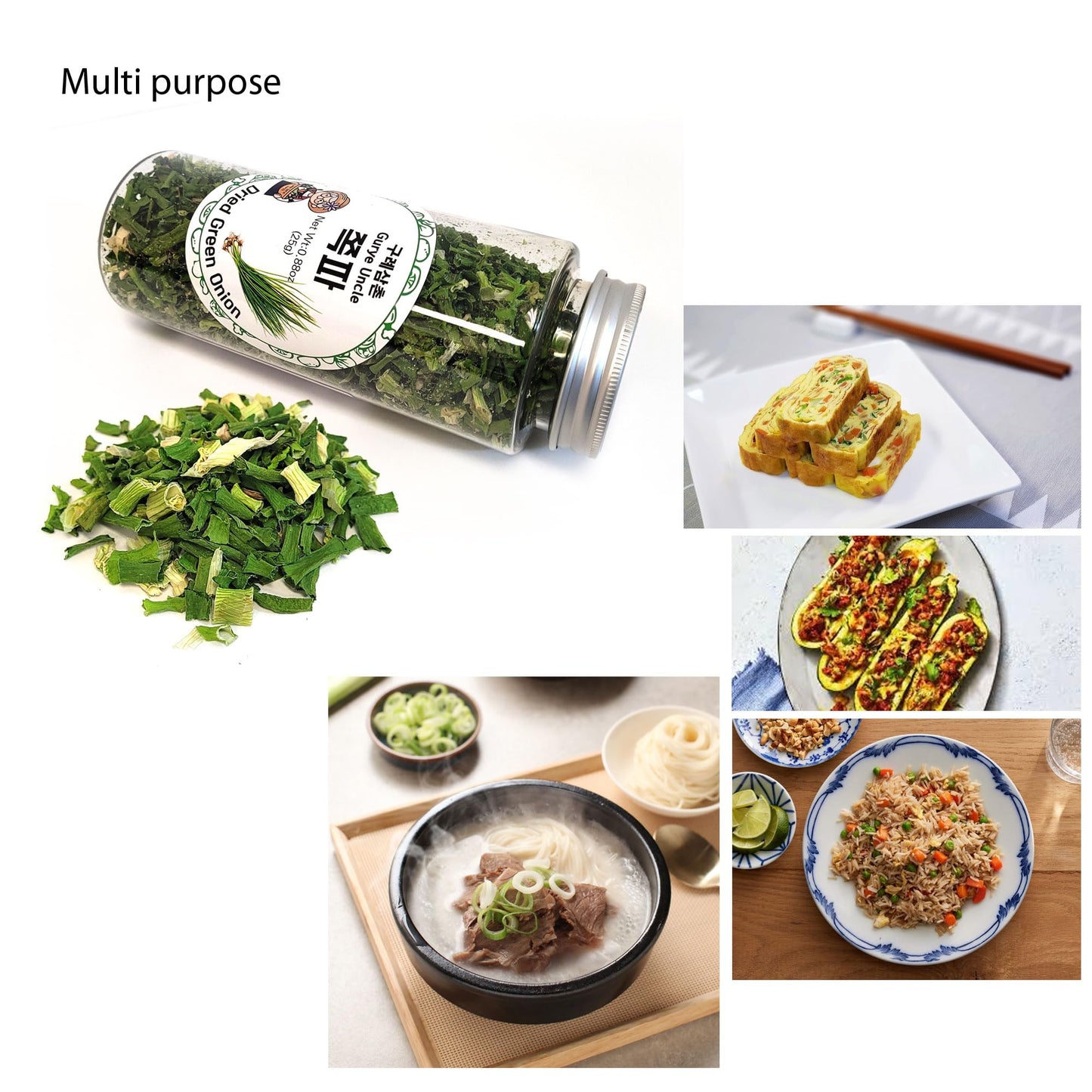 Gurye Uncle 100 Korea Natural Dehydrated Vegetable Flakes Cut  Sifted in Reclosable Bottle for Soup Ramen Topping Stirfries Salad  Pack of 3 King Oyster Mushroom Zucchini Green Onion