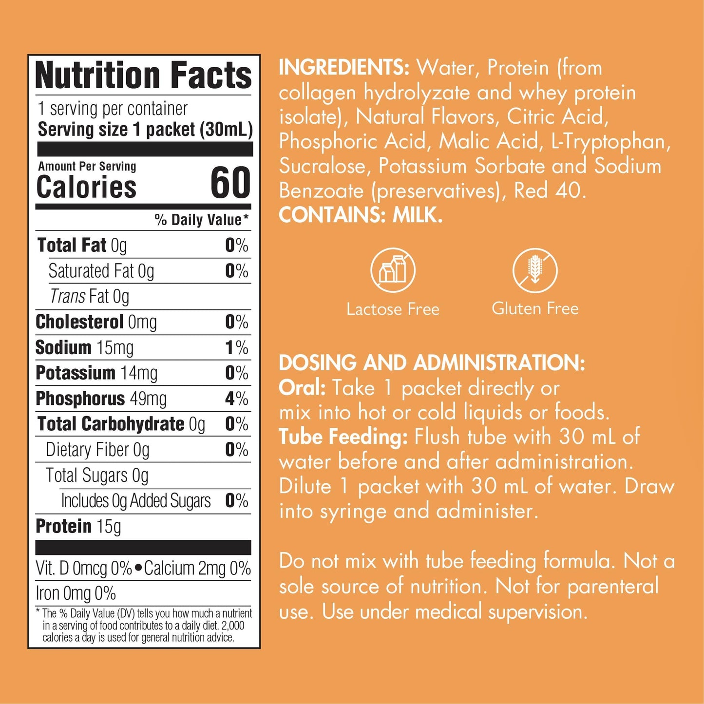 Medtrition ProSource NoCarb Berry Energy Punch Liquid Packets Case of 25-1 fl oz Packets